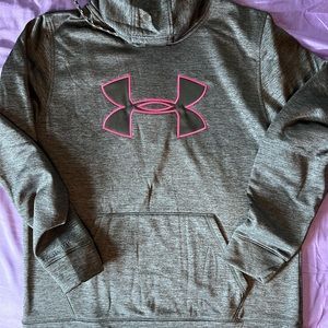 Mens under armour big logo dark grey hoodie large